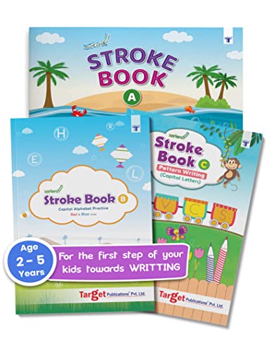 Nurture Pattern Writing And Stroke Books For Kids | 2 To 5 Year | Practice Standing And Sleeping Lines, Curves, Abcd Alphabet Tracing | Includes Colourful Pictures, Activities | Set Of 3 [Paperback]