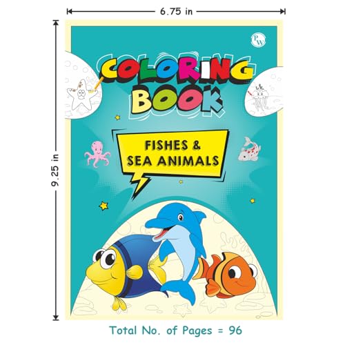 Copy Colour Book For Kids Set of 6 Books - Animals, Birds, Fishes & Sea Animals, Fruits, Vegetables, Cartoons | 2 to 6 Years Old | Ideal Birthday Gift Set for Growing Kids [Paperback] PW