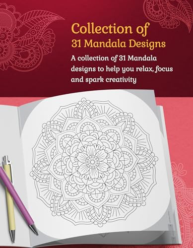 Mandala Colouring Book for Adults & Teens | Relieve Stress & Boost Creativity | 31 Bold & Easy Mandala Designs with DIY Activity Sheet | Coloring reference with QR code | Book 3