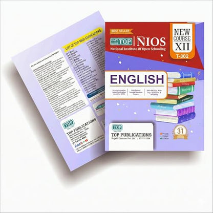 TOP NIOS Class 12 English T-302 New Syllabus English Medium Guide (Including Objective Type MCQs) | Updated with Latest Syllabus and Exam Pattern as per NIOS Latest Notification