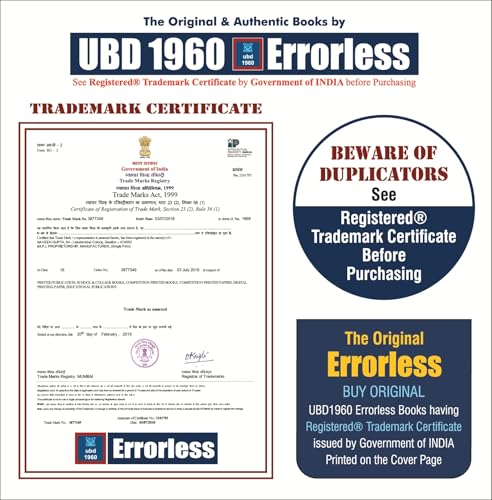 UBD1960 Errorless Physics for NEET as per NMC (Paperback+Smart E-book)Updated New Edition 2027 (2 volumes) Original Errorless Self Scorer Book with Trademark Certificate