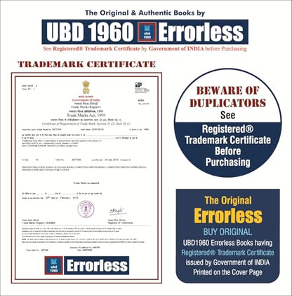 UBD1960 Errorless Physics for NEET as per NMC (Paperback+Smart E-book)Updated New Edition 2027 (2 volumes) Original Errorless Self Scorer Book with Trademark Certificate