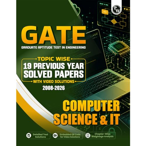 PW GATEWALLAH Computer Science & IT Topicwise Previous Year Solved Papers (2026 - 2008) with Video Solutions For 2027 Exams | Detailed Text Solutions