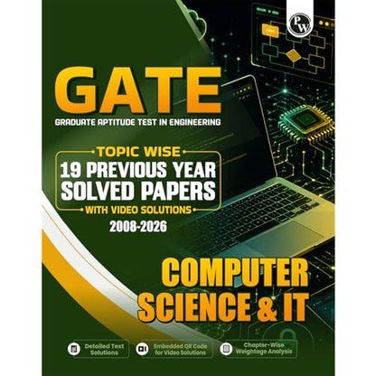 PW GATEWALLAH Computer Science & IT Topicwise Previous Year Solved Papers (2026 - 2008) with Video Solutions For 2027 Exams | Detailed Text Solutions