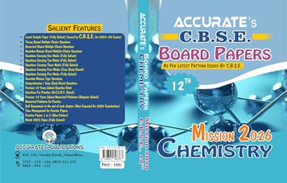 ACCURATE CBSE BOARD PAPERS CHEMISTRY CLASS 12TH MISSION 2026