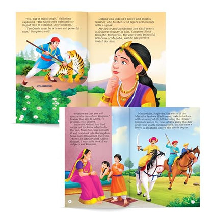 Story Books for Kids - Indian Kings and Queens (Set of 10 Books) (Illustrated) - Chandragupta Maurya, Krishnadeva Raya, Ashoka, Rana Pratap, Shivaji, ... Bai- Biographies for Children - Age 6+