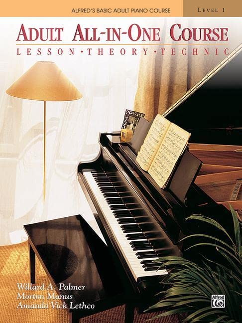 Alfred's Basic Adult All-In-One Course  Bk 1: Lesson * Theory * Technic  Comb Bound Book by Willard A Palmer book cover