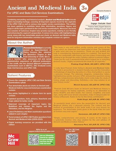 Ancient and Medieval Indian History, 3e for UPSC 2026 by Poonam Dalal Dahiya (IPS) | PYQs | 2 Pluck-out Chart for Revision | Trend Analysis for Prelim Questions
