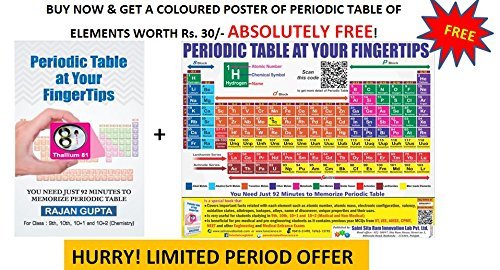 Periodic Table At Your FingerTips : How to Memorize Periodic Table of Elements in Just 92 Minutes. Get a Poster of Periodic Table of Elements worth Rs. 100/- Absolutely free with this book.