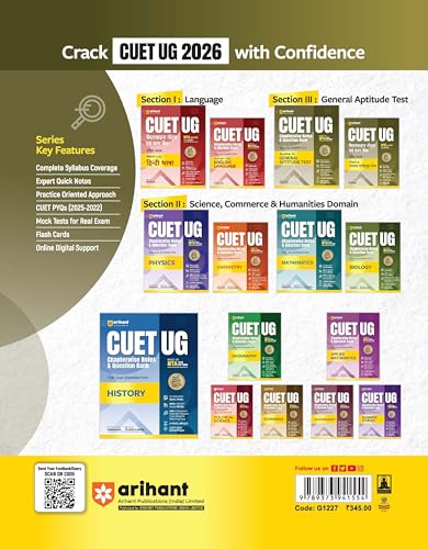 Arihant CUET UG 2026 General Aptitude Test (Section III) Chapterwise Notes & Question Bank | Based on NTA Test Pattern | 1000+ MCQs, Quick Revision ... Qs | CUET 2025 Solved Paper & Online Support