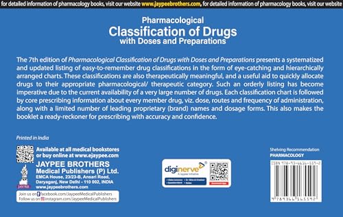 Pharmacological Classification of Drugs with Doses and Preparations, 7/E for MBBS Students & NEET PG | Ready Reckoner of Drug Classification Charts, Doses, Brand Names and Complimentary Drug Atlas: 1