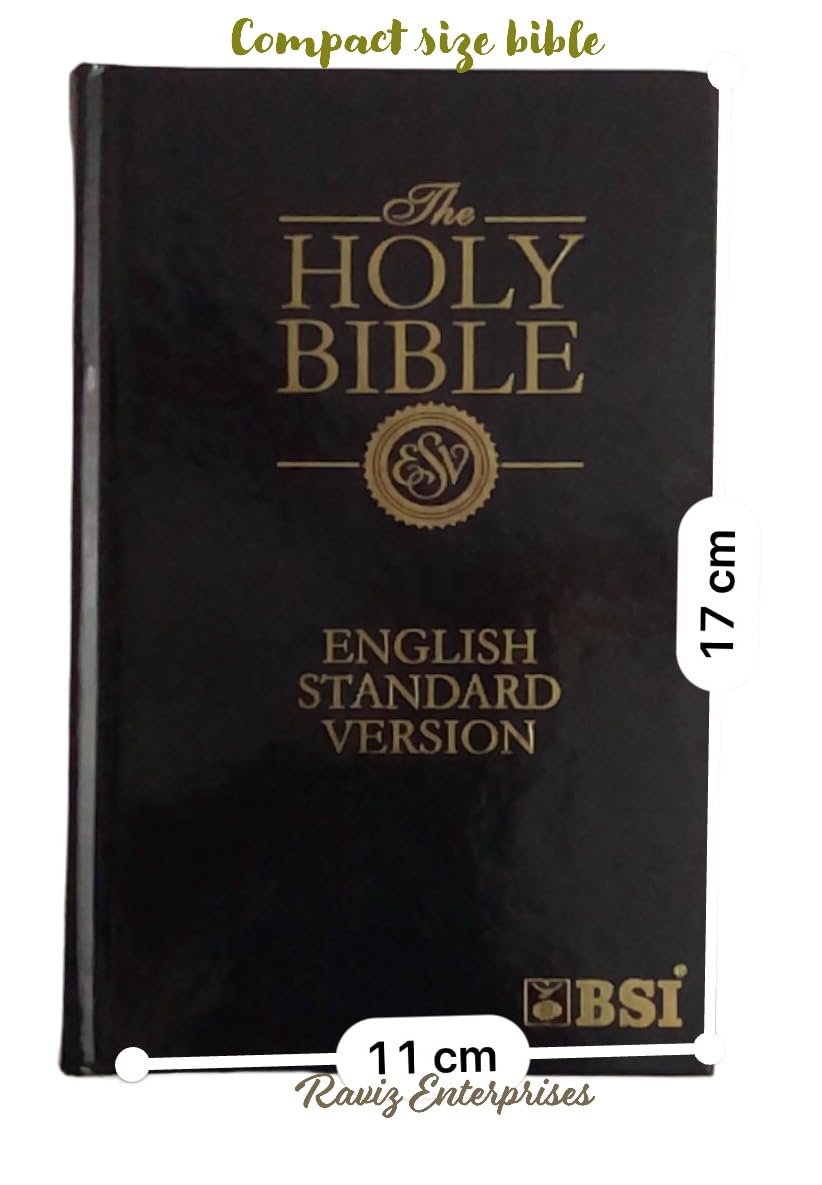 Holy Bible ESV Semi Compact Bible (English Standard Version) Hard Bound (Black colour) Contains Both Old & New Testament – Raviz Enterprises