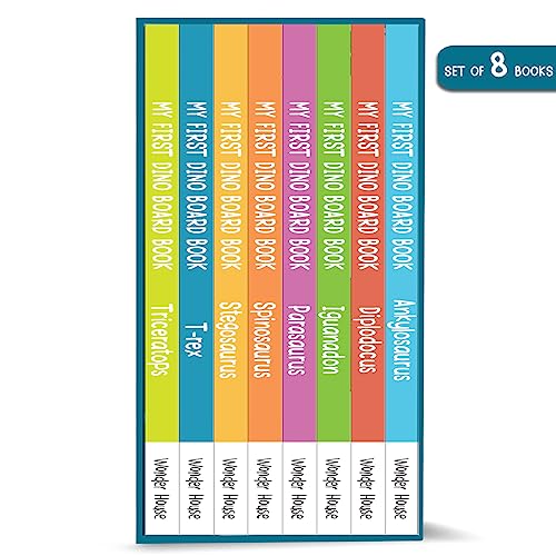 My First Dinosaur Board Books (8 Box Set) | Age 2–5 Years | Early Learning | Dino Gift Set For Kids | Preschool & Kindergarten | Latest Edition | T-Rex | Triceratops | Stego & Spino Saurus & More