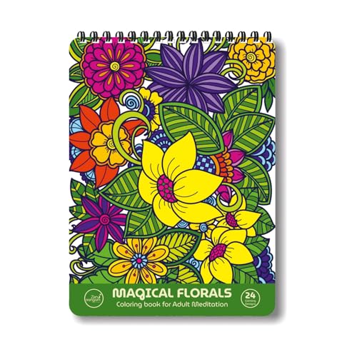 Zen Sangam - Magical Floral Doodle Illustrations Adults Coloring Book - 24 Unique Designs