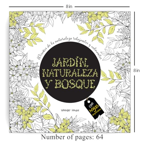 Adult Colouring Books Nature Garden and Forests - Spanish