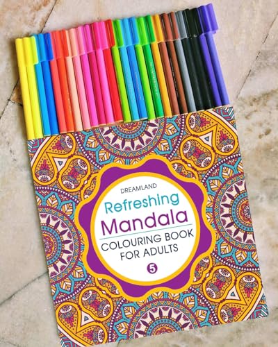 Refreshing Mandala Colouring Book for Adults Book 5| Intricate Mandala Designs for Mindfulness, Relaxation & Creativity | High Quality Paper for Pens, Pencils & Markers