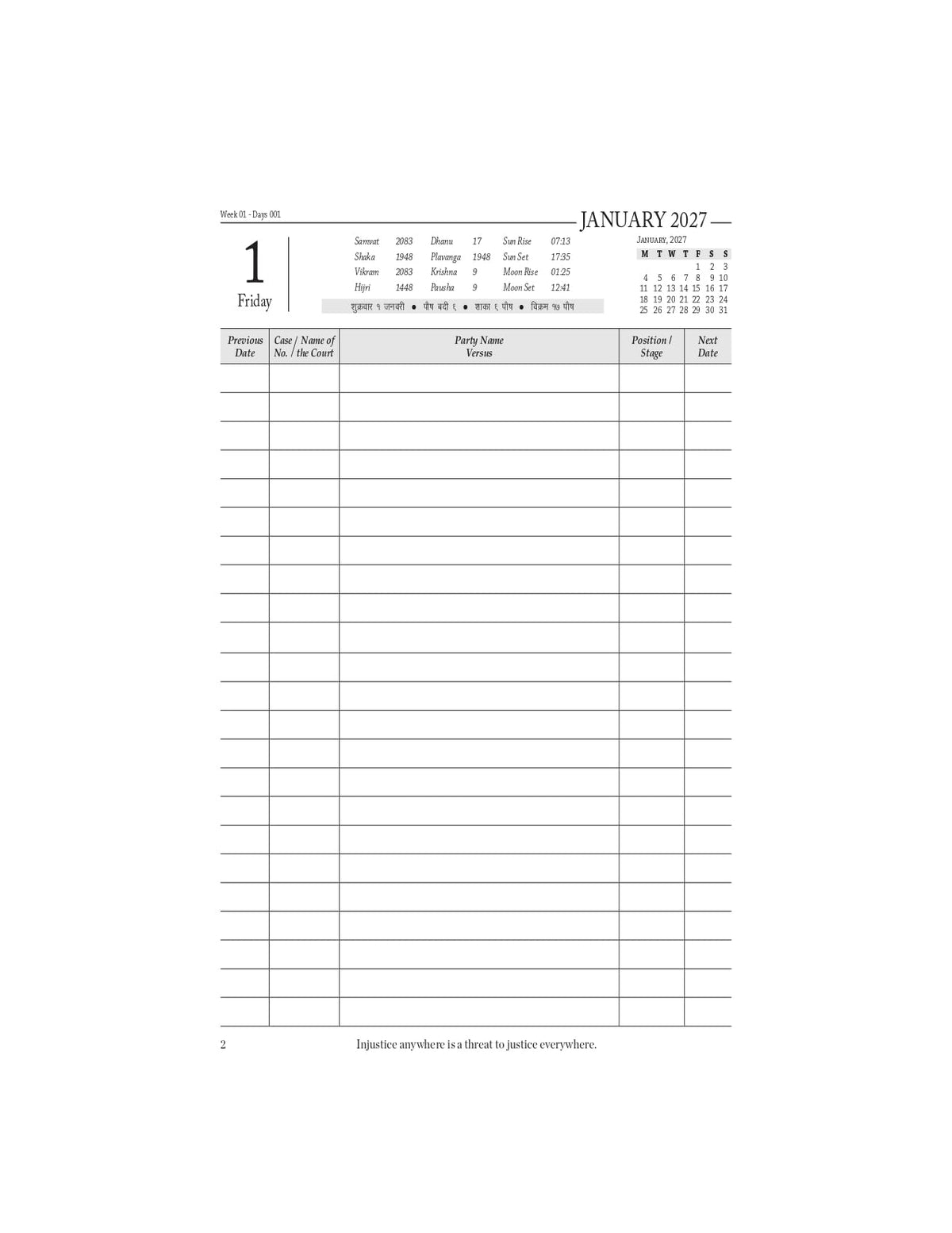 Lawmann's Legal Referencer 2027 | Lawyer's Medium Diary | Size 8.75 * 5.75 Inches | Black Cloth Hardbound | Ad Valorem Fee, Period of Limitation, Offences under BNS & Legal Drafting