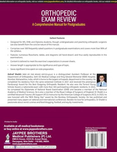 Orthopedic Exam Review, 2/E for MS, DNB & Diploma Orthopedic Postgraduates | 300+ PG Exam Questions with Hand-Drawn Flowcharts, Tables & Diagrams for ... A Comprehensive Manual for Postgraduates: 1