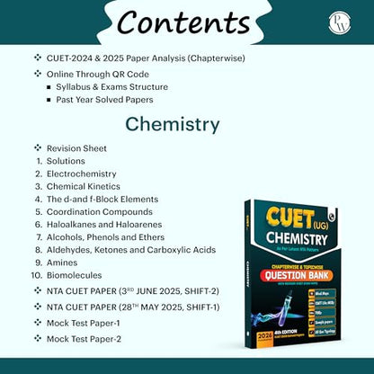 PW CUET UG Entrance Exam Books 2026 – Chemistry | Chapterwise & Topicwise MCQs Question Bank | Theory + Exercises | CUET UG PYQ (2025–2022) | Mock Tests | Latest NTA Pattern