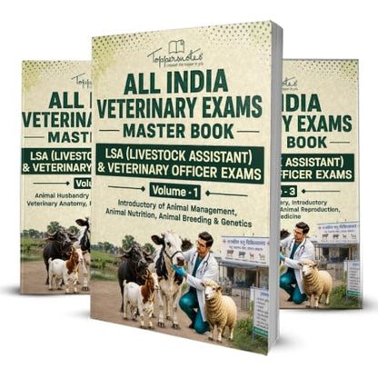 All India Veterinary Exams Master Book Exam Preparation Study Material Notes, English + Hindi Medium, Set of 3 Books, ToppersNotes Latest Edition