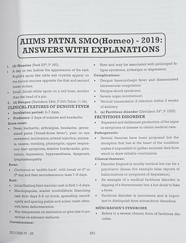 SUCCESS A GUIDEBOOK ON HOMEOPATHY FOR COMPETITIVE EXAMINATIONS (VOL IV)