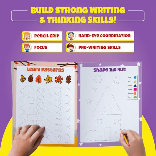 Set of 4 Writing Time Kids' First Pencil Control & Patterns Books, Capital Letters, Small Letters, Numbers, Patterns & Shapes, Hand Writing Practice ... Years (Set of 4 Pencil Control Pattern Book)