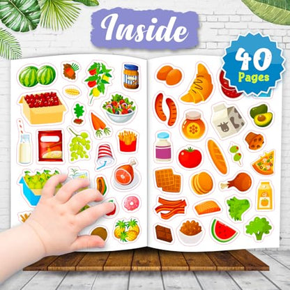 1001 Awesome Stickers Foods Book for Kids | Fun Food Stickers Activity Book | Learning & Creative Play (6+ Years)