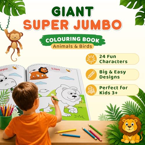Super Jumbo Colouring Book (Animals & Birds)
