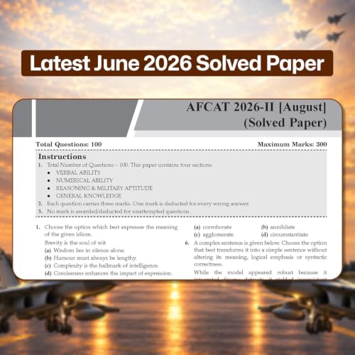 Oswaal AFCAT 16 Years’ Chapter-wise & Topic-wise Solved Papers | Flying, Technical & Ground Duty Branches |PYQs (2011–2026) with Latest Solved Paper |For 2027 Exam |With Oswaal AI
