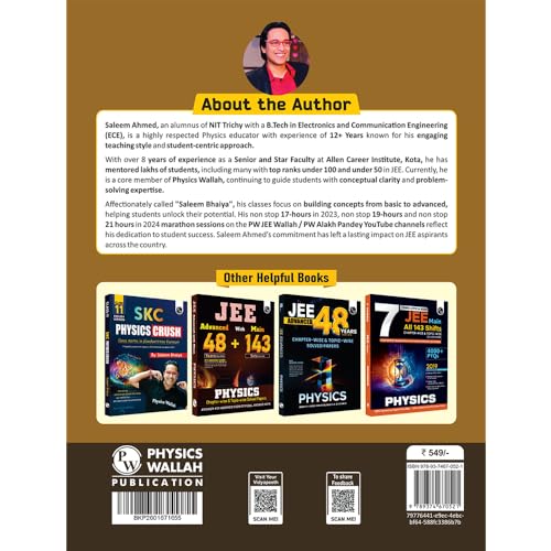 PW SKC Physics Crush Class 12 (English Edition) Handwritten Format Notes By Saleem Sir For JEE and NEET Exams | From Basic to JEE Advanced via JEE/ NEET