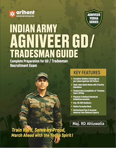 Arihant Indian Army Agniveer GD & Tradesman Recruitment Exam | Complete Syllabus Coverage, Chapterwise PYQs, Maths Formulas | English Medium
