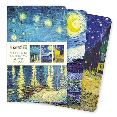 Flame Tree Gift Vincent Van Gogh Set Of 3 Mini Notebooks (Mini Notebook Collections), 64 Pages