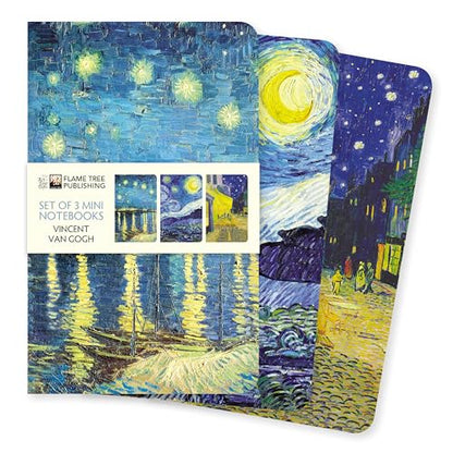 Flame Tree Gift Vincent Van Gogh Set Of 3 Mini Notebooks (Mini Notebook Collections), 64 Pages