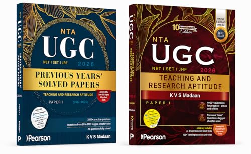 Pearson UGC NET Paper 1 Teaching & Research Aptitude 10th Anniversary Edition + Previous Years Solved Papers | Fully Solved 2024–2026 Papers, Mock Tests, Topic-wise Practice & Latest Exam Pattern