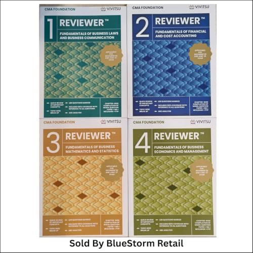 Vivitsu CMA Foundation Reviewer Set (Paper 1, 2, 3 & 4) | Fundamentals of Business Laws & Business Communication, Financial & Cost Accounting, ... | Question Bank Combo (Set of 4 Books)