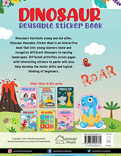 Dinosaur World Reusable Sticker Book For Children