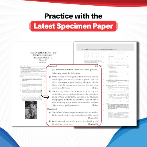 Oswaal ICSE | 10 Sample Question Papers | Class 10 | English Paper-1 (Language) (For 2027 Exam) | Includes–Board Paper 2026 & Specimen 2027 | With On Tips Notes, Mind Maps & Oswaal AI