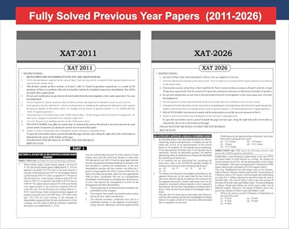 Disha 16 Year-wise XAT Previous Year Solved Papers (2011 - 2026) with 5 Mock Tests 18th Edition | PYQs Question Bank | Essays, Quantitative Aptitude, Verbal Ability, Reading Comprehension & Reasoning