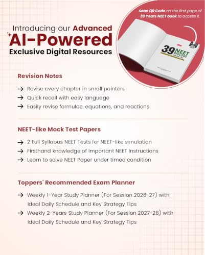 MTG NEET PYQ 39 Years Physics Book For 2026-2027 Exam | Chapterwise Topicwise Solved Question Papers | Free Video Solutions | AI Powered Digital Resource