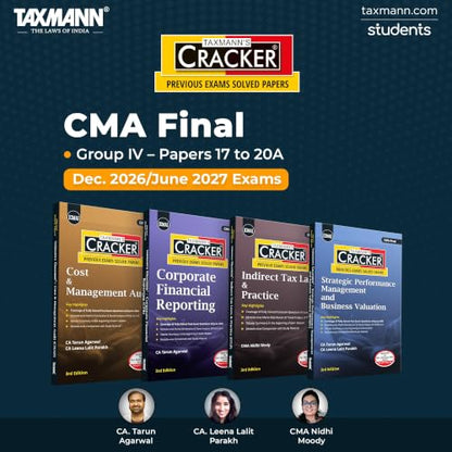 Taxmann's CRACKER COMBO for CMA Final | Dec. 2026/June 2027 Exams | Group IV – Papers 17 to 20A | CRACKER Series | CMAD, CFR, ITLP, and SPMBV | July 2026 Edition | Set of 4 Books