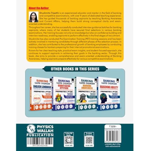 PW Banking Game Changer Banking Awareness Prepnotes & 3000+ PYQs By Shushmita Mam For 2026-27 Exams | Chapterwise Theory with 15 Online CBT Tests | ... & Clerk, SBI PO & Clerk, RRB PO & Clerk Exams