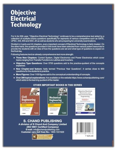 Objective Electrical Technology: 6500+ Objective Questions with Hints for B.Tech, B.E., B.Sc., Diploma, GATE, ESE & SSC-JE | V.K. Mehta, Rohit Mehta