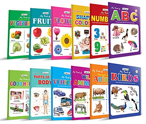 Picture Books Collections Set of 12 for Kids (Age 2–5) | Early Learning Books Combo | Alphabets, Numbers, Animals, Colours, Good Habits & More | ... (Picture Books Collection for Early Learning)