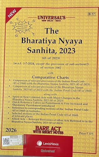 Universal Bhartiya Nyaya Sanhita BNS 2026 Bare act latest edition