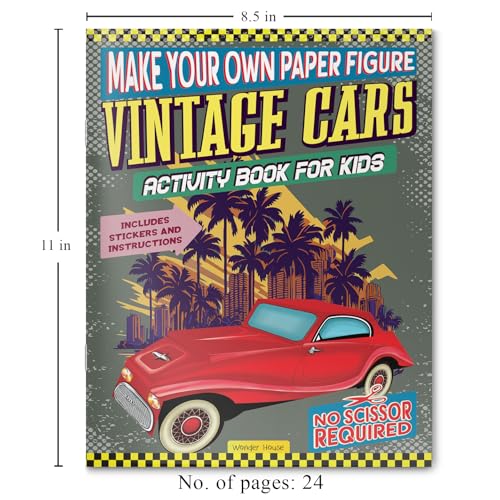 Make Your Own Paper Figures – Vintage Cars Cut, Fold & Assemble Classic Car Models | Ages 6–10 | DIY Craft Kit with 2+ Hours of Creative Fun: Vintage Cars (Activity Book for Kids)