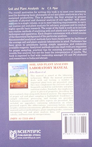 Soil and Plant Analysis: A Laboratory Manual of Methods for The Examination of Soils and the Determination of the inorganic Constituents of Plants