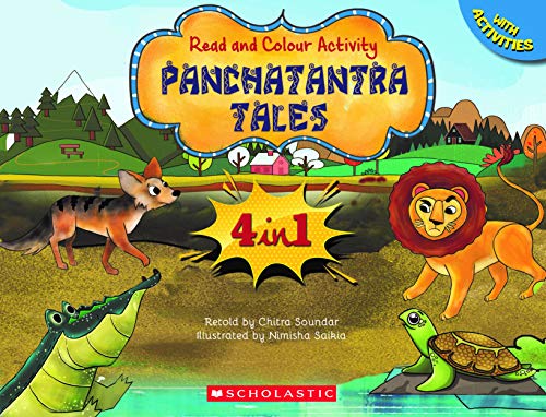PANCHATANTRA TALES 4 IN 1: READ AND COLOUR book cover