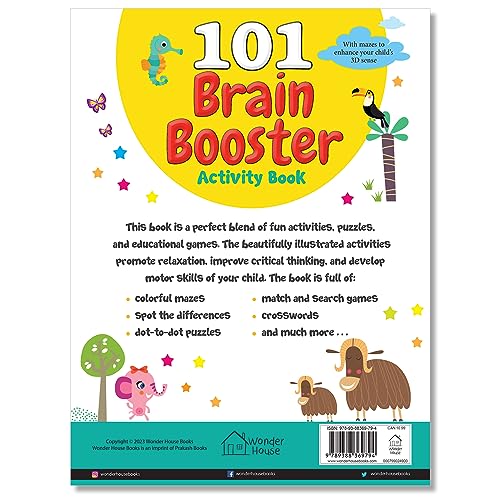 101 Brain Booster Activity Book | Fun Activity Book For Children | Puzzles, Games, Educational Activities | Ages 5 And Up