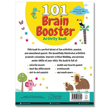 101 Brain Booster Activity Book | Fun Activity Book For Children | Puzzles, Games, Educational Activities | Ages 5 And Up