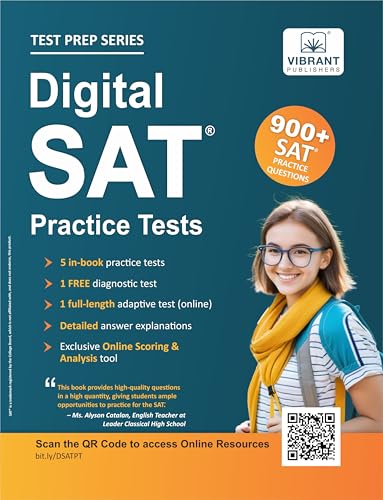 Digital SAT Practice Tests: 900+ SAT Practice Questions | 5 Full-Length Tests with Detailed Explanations, Adaptive Online Tests & Free Scoring Tool for 2026 Exam